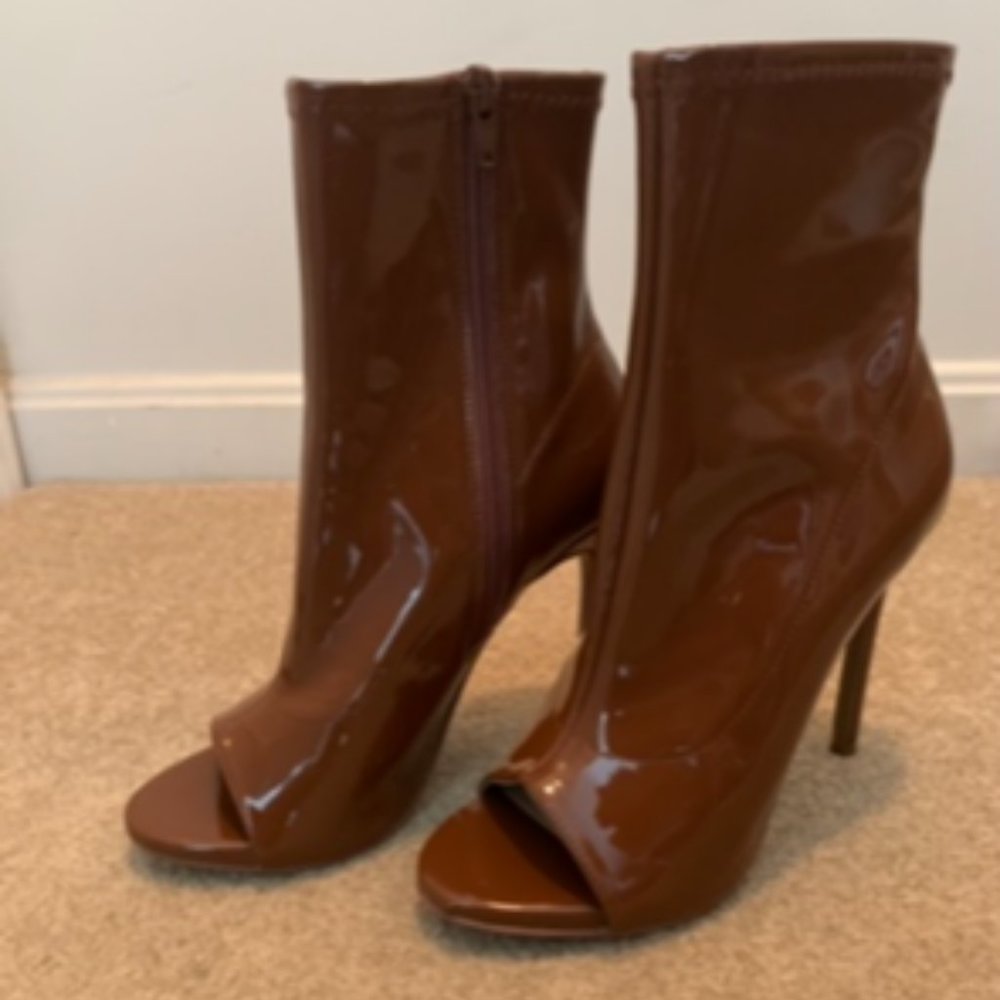 Cognac Patent Open Toe Steve Madden - Picture 3 of 3